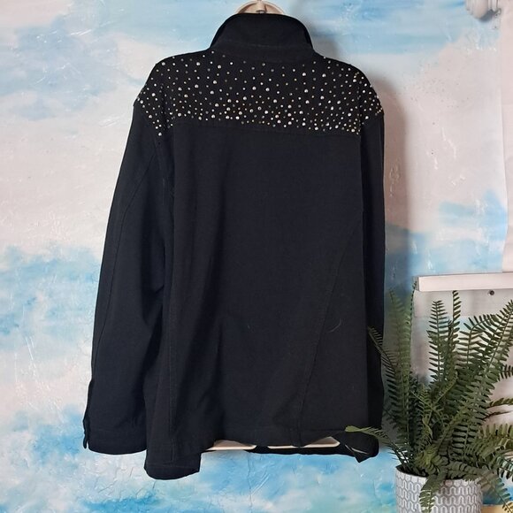 Dream Jeannes size 3X stretchy black denim jacket, LIKE NEW CONDITION - Picture 3 of 6